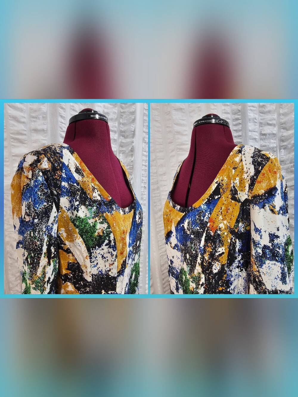 Tory Burch Womens 4 Eileen Silk de Chine Tunic Top Wally Print Stitch Size 4 - Picture 6 of 16